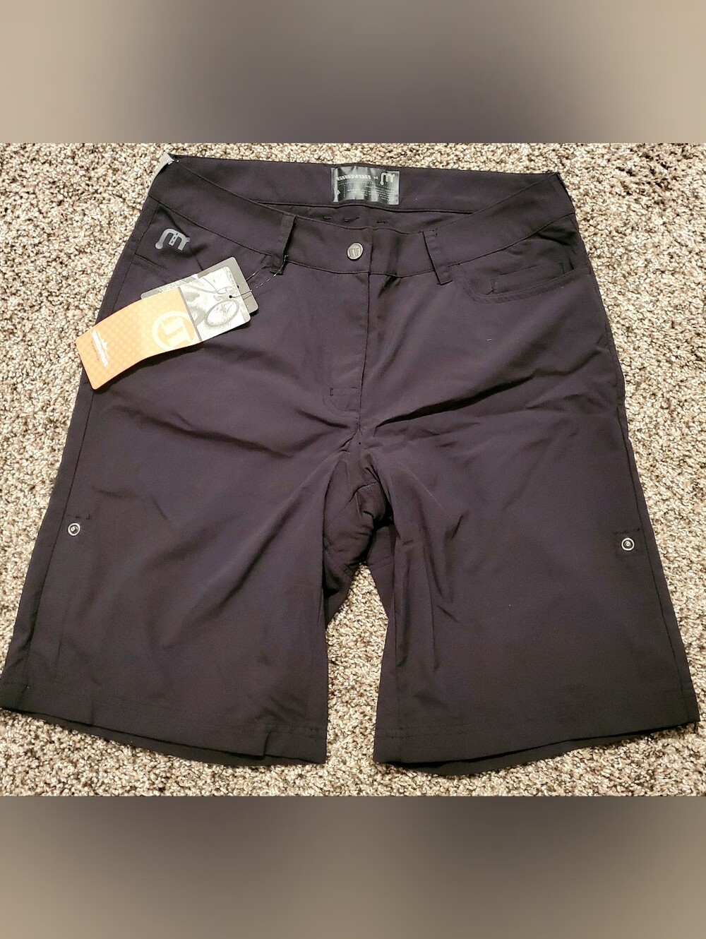 Novartis Black reflective Women's New cycling shorts Sz 4